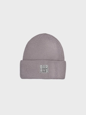 BARRY'S GREY EMBROIDERED FUZZY BEANIE