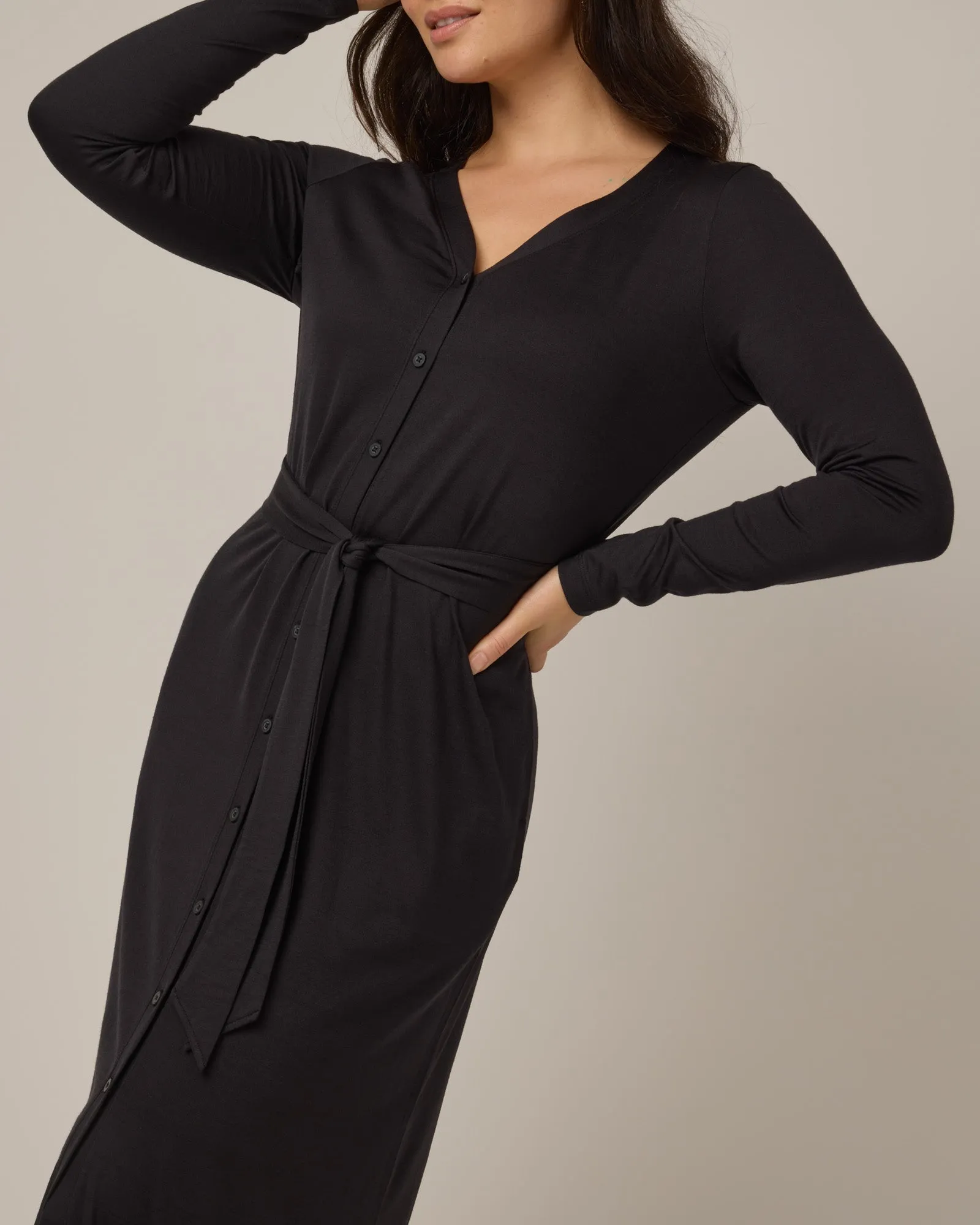 Bria Button-Front Dress
