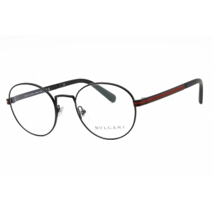 Bvlgari Men's Eyeglasses - Matte Black Metal Full Rim Round 50mm Frame | 0BV1119 128