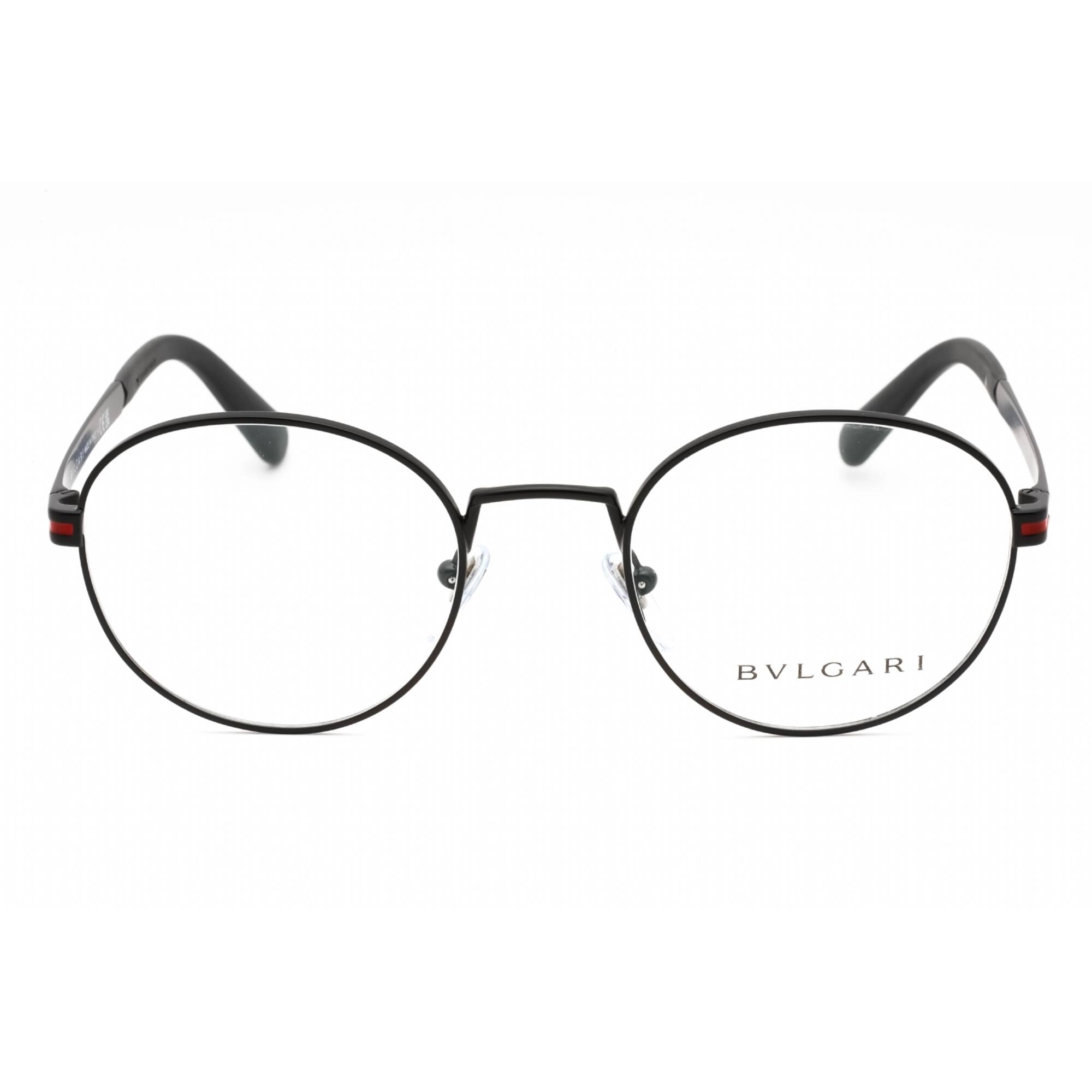 Bvlgari Men's Eyeglasses - Matte Black Metal Full Rim Round 50mm Frame | 0BV1119 128