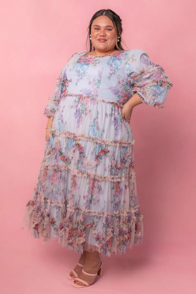 Catherine Dress in Blue Floral