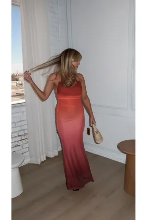 Cosima Ombre Mesh Maxi Dress