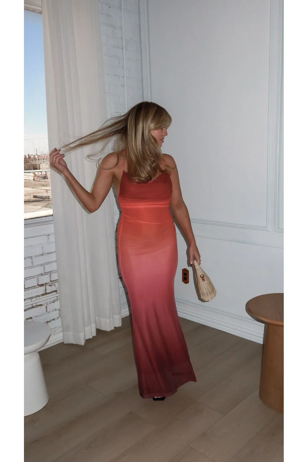Cosima Ombre Mesh Maxi Dress