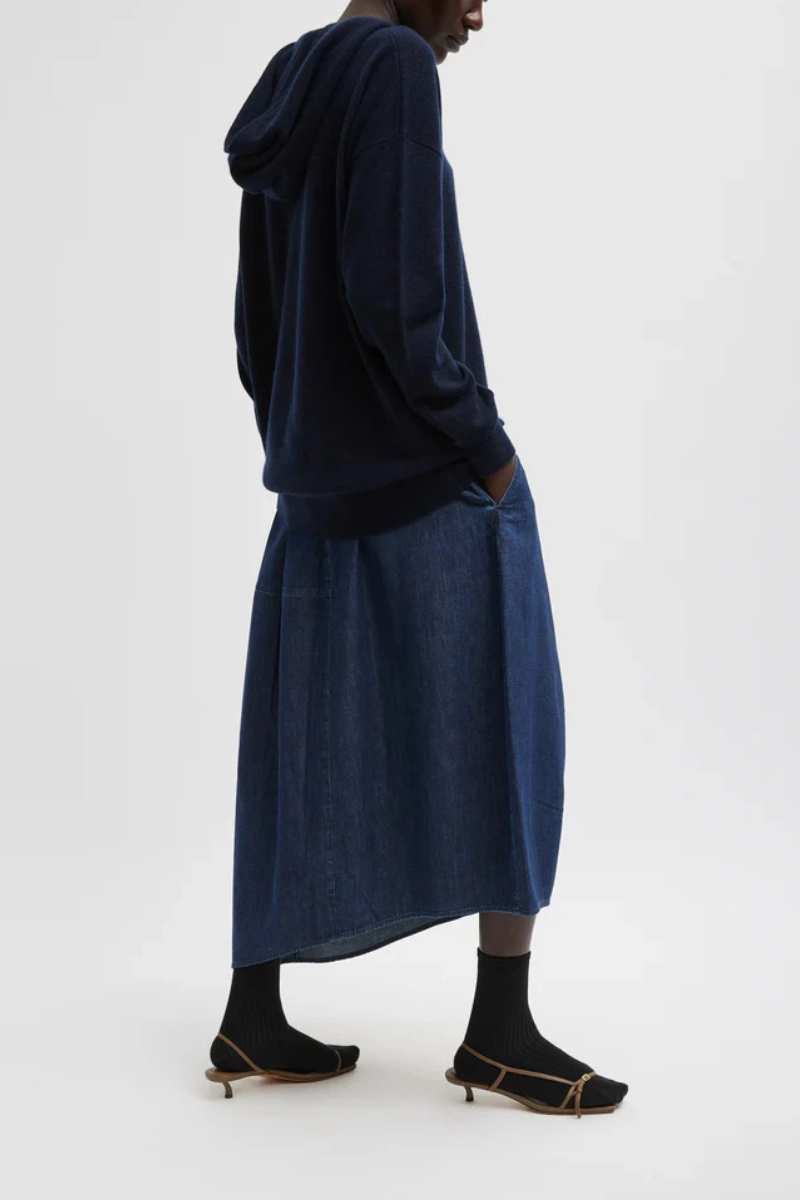Denim Asymmetrical Balloon Skirt
