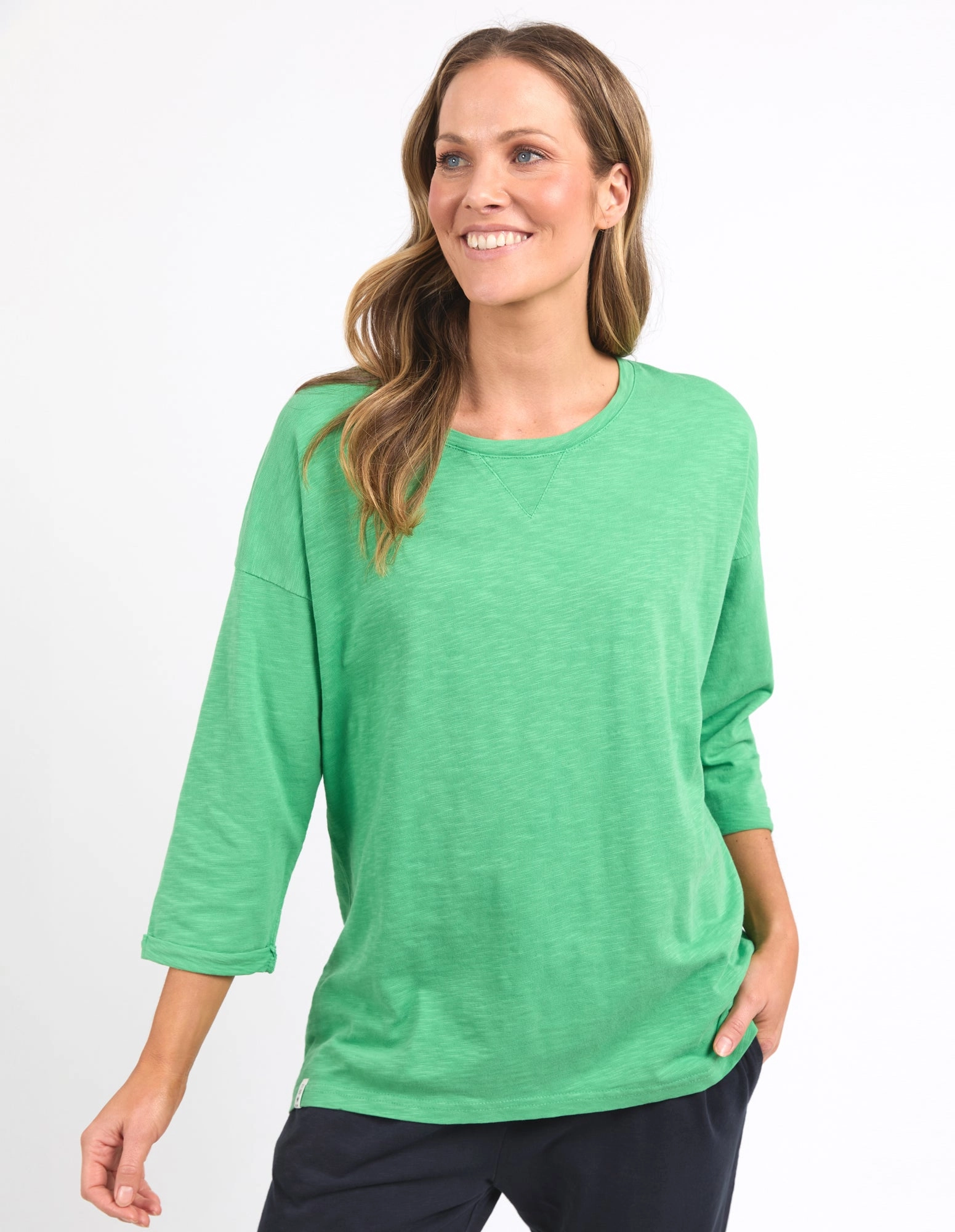 Elm Annie 3/4 Sleeve Tee Greenbriar