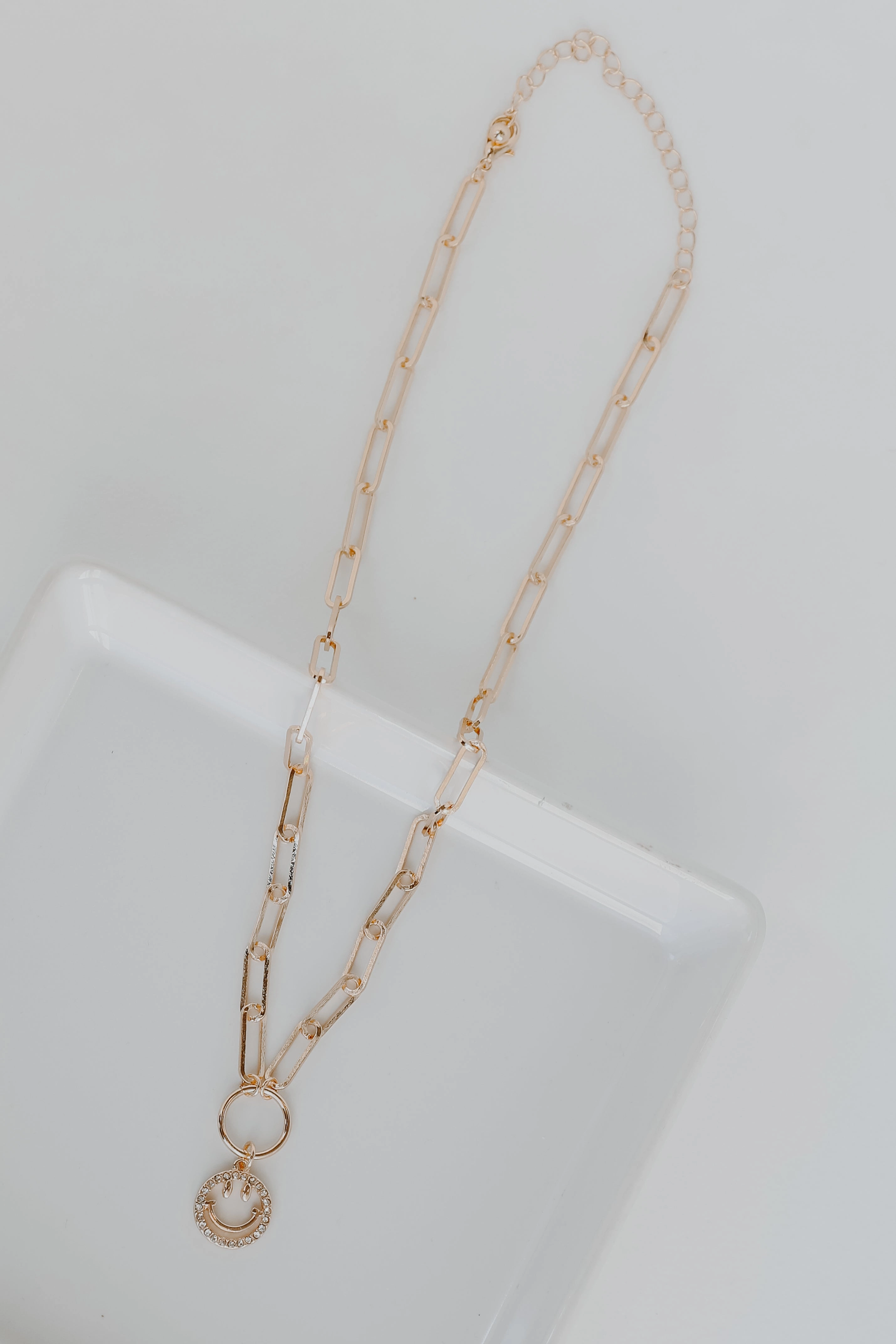 FINAL SALE - Molly Gold Smiley Face Necklace