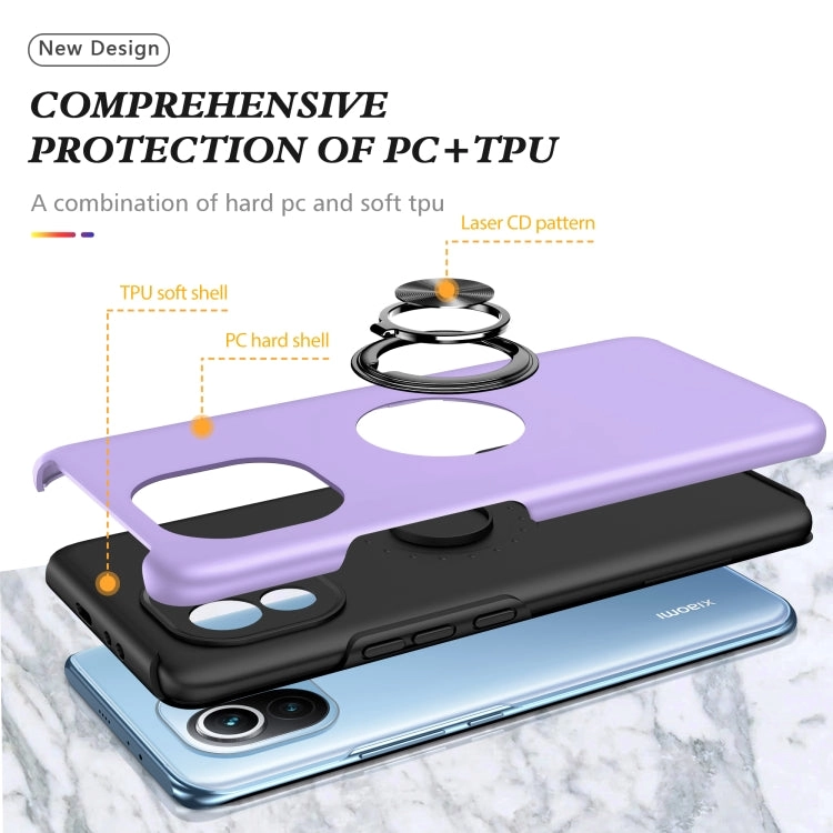 For Xiaomi Mi 11 PC   TPU Shockproof Magnetic Phone Case with Invisible Ring