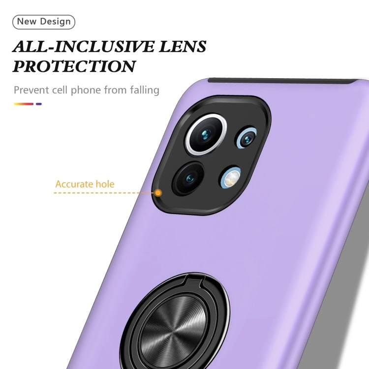For Xiaomi Mi 11 PC   TPU Shockproof Magnetic Phone Case with Invisible Ring