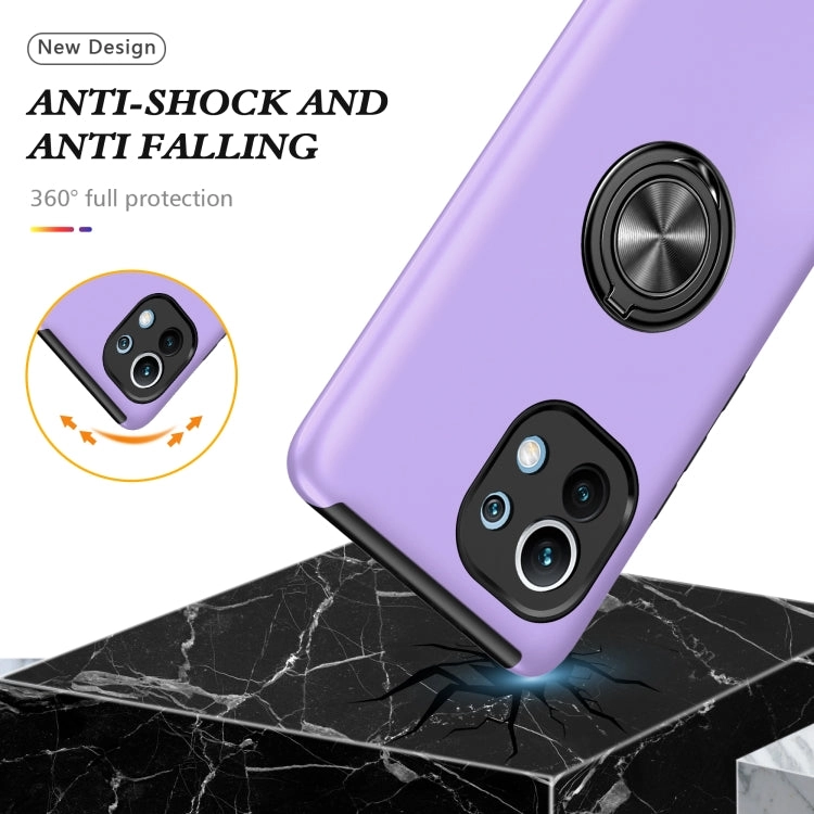 For Xiaomi Mi 11 PC   TPU Shockproof Magnetic Phone Case with Invisible Ring