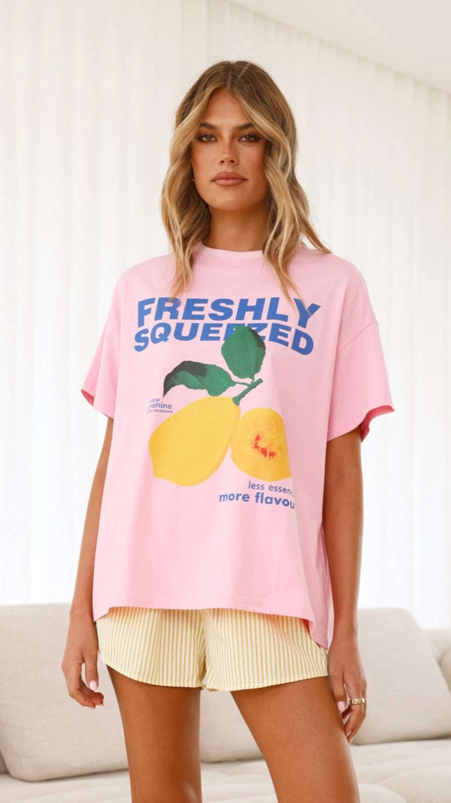 Freshly Squeezed Top & Shorts Set - Pink/ Yellow
