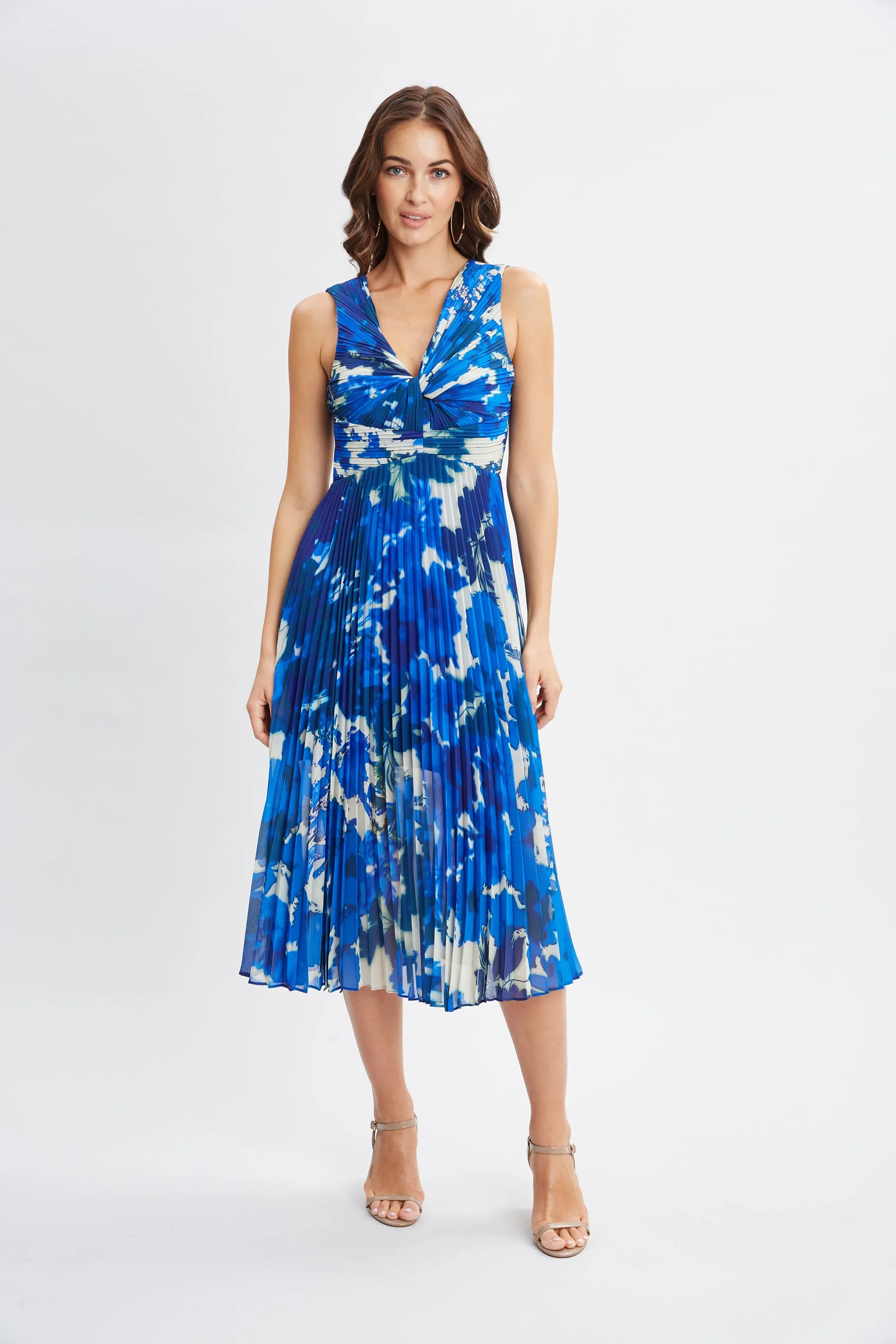 Garden Printed Twist Midi Dress