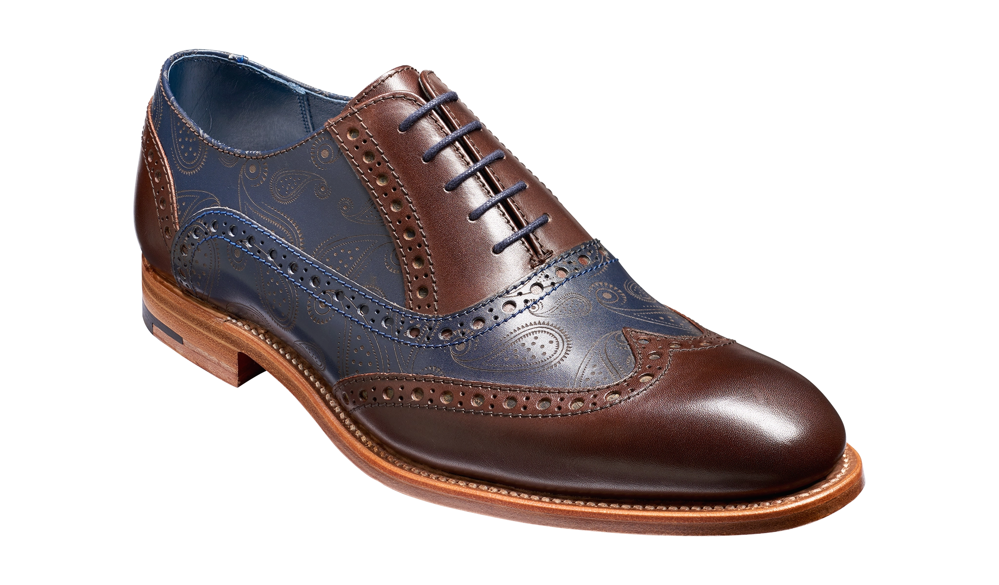 Grant - Walnut / Navy Calf / Paisley Laser