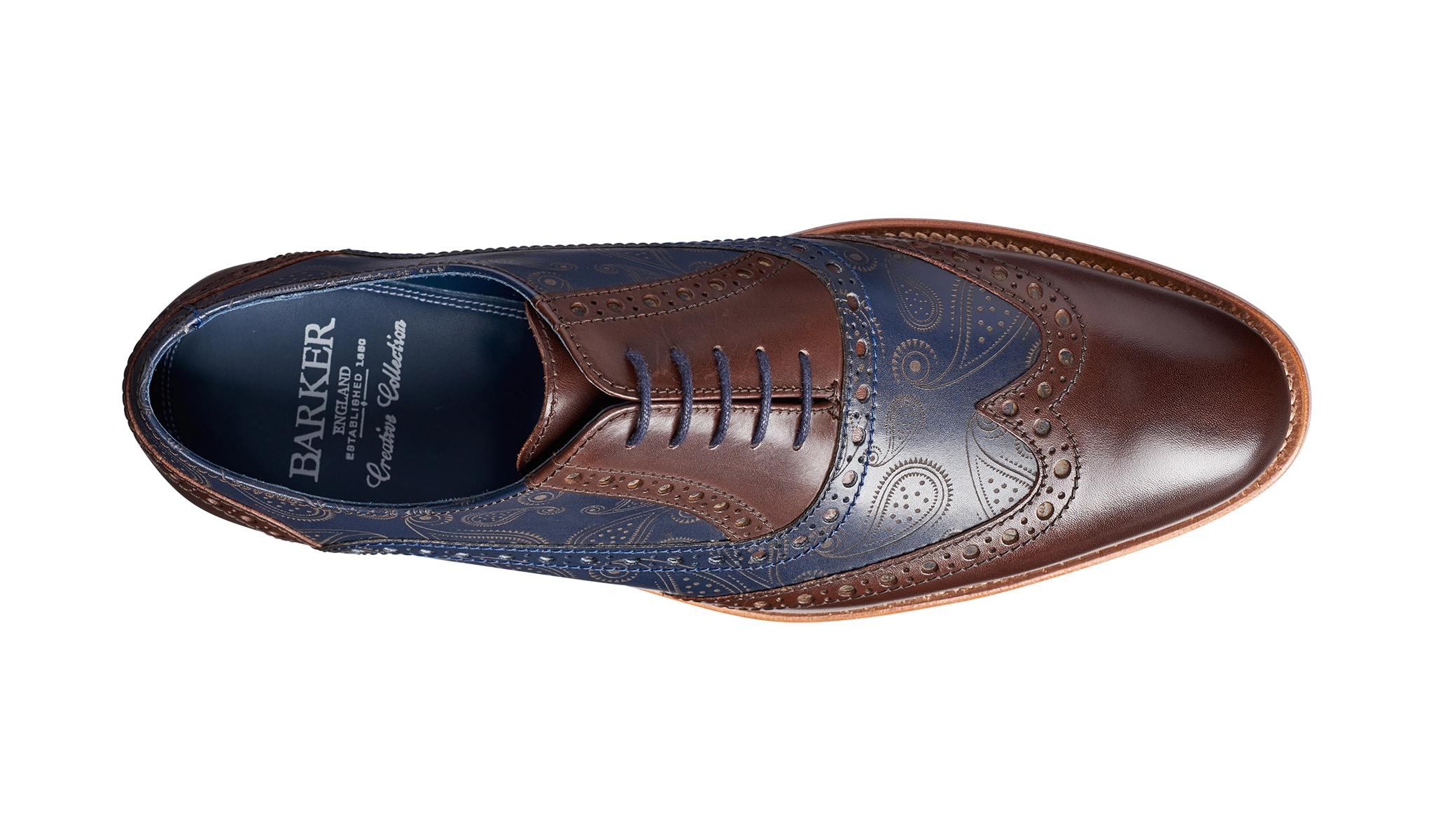 Grant - Walnut / Navy Calf / Paisley Laser