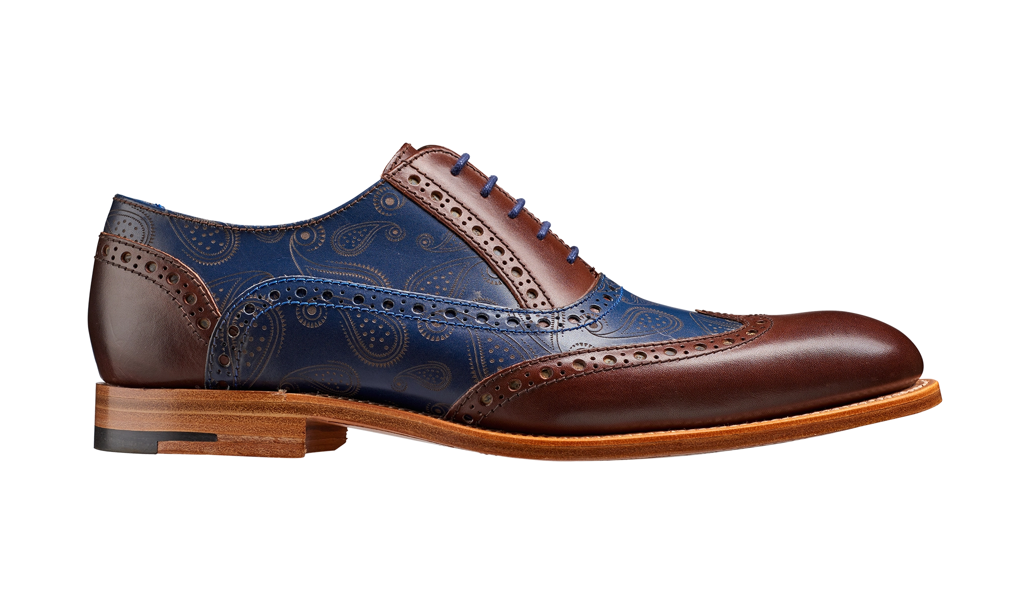 Grant - Walnut / Navy Calf / Paisley Laser