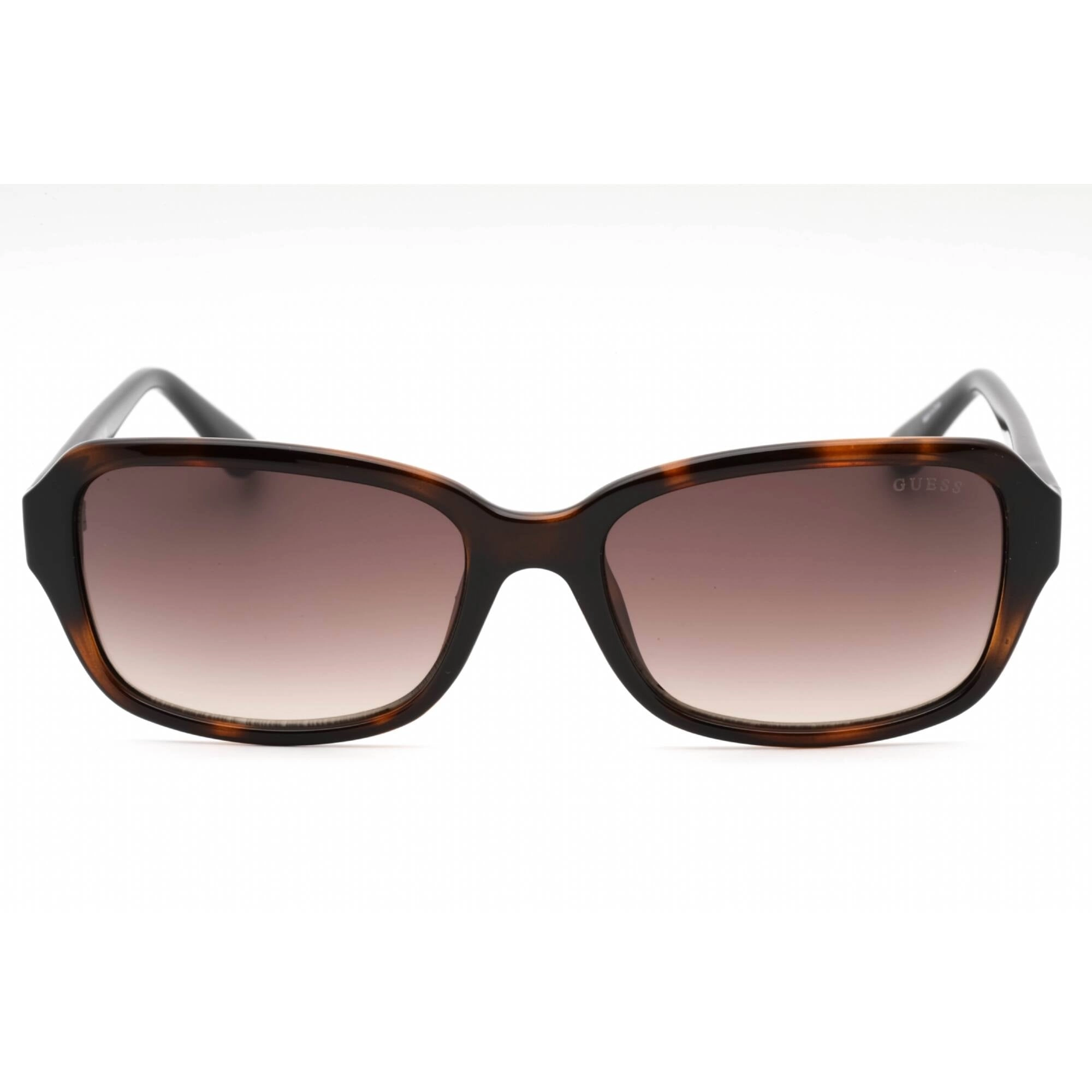 Guess Women's Sunglasses - Dark Havana Plastic Rectangular Full Rim Frame | GU7595 52F