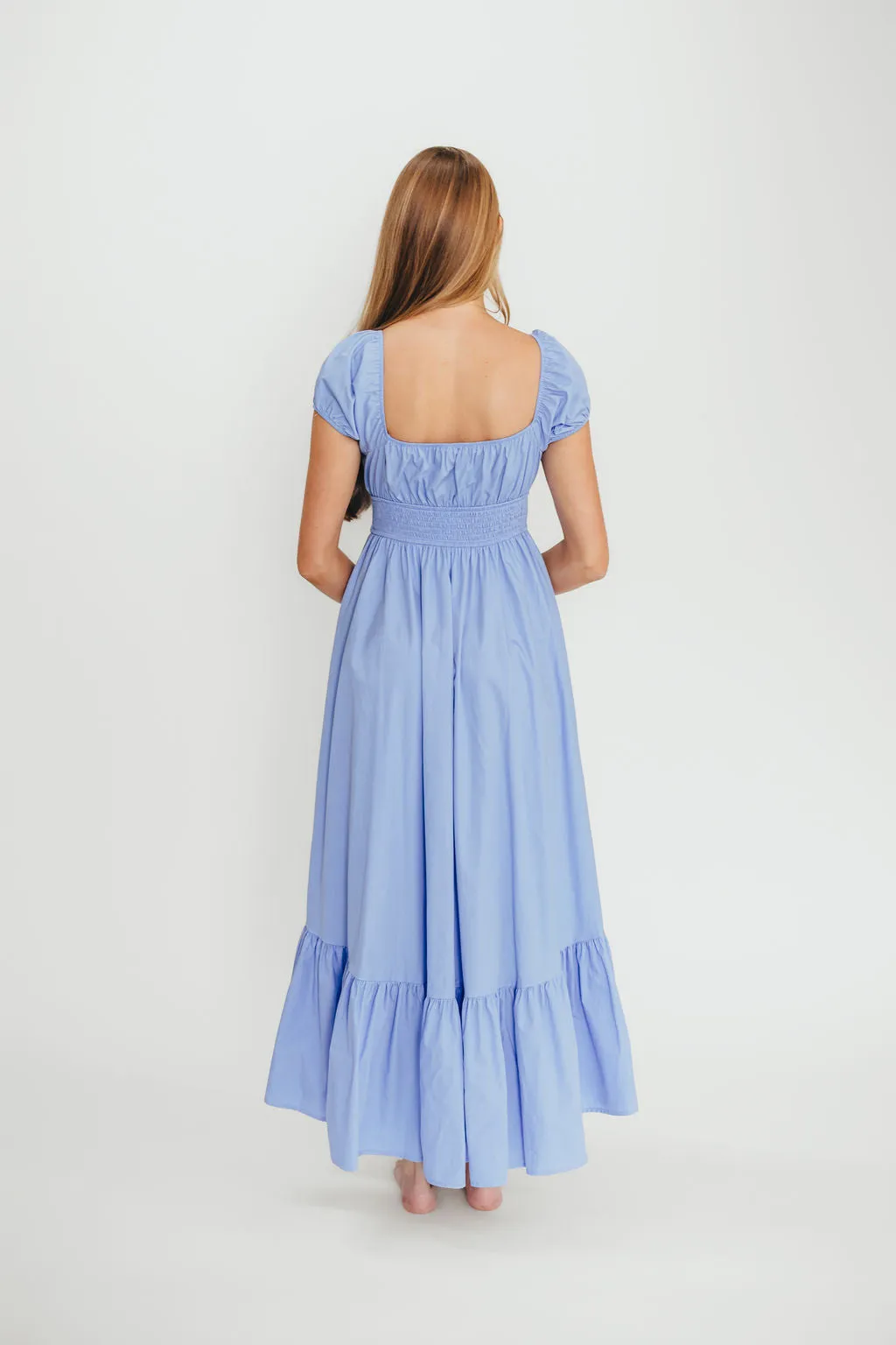 Hannah Midi Dress in Light Blue