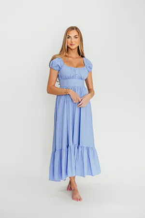 Hannah Midi Dress in Light Blue