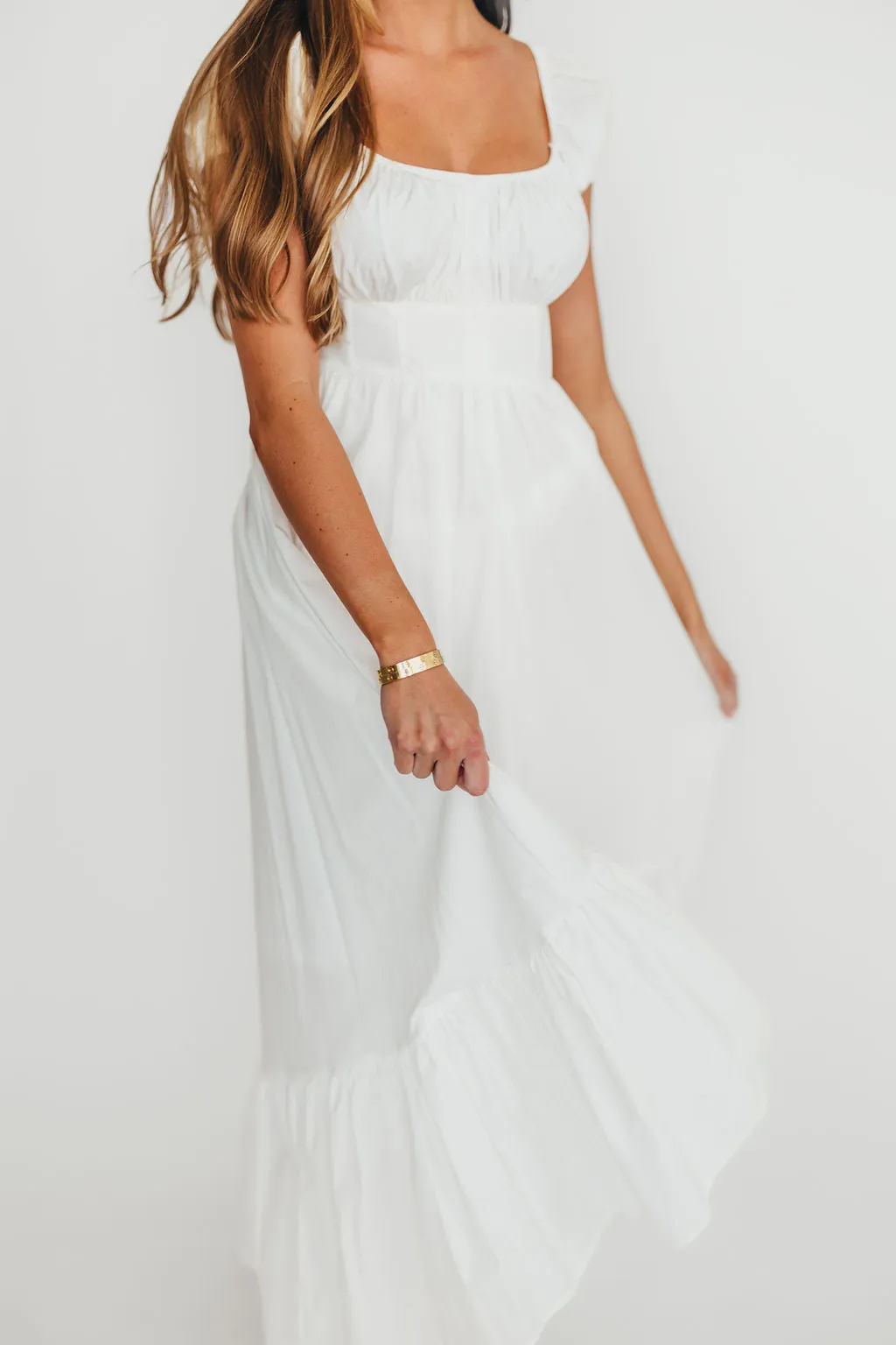 Hannah Midi Dress in White