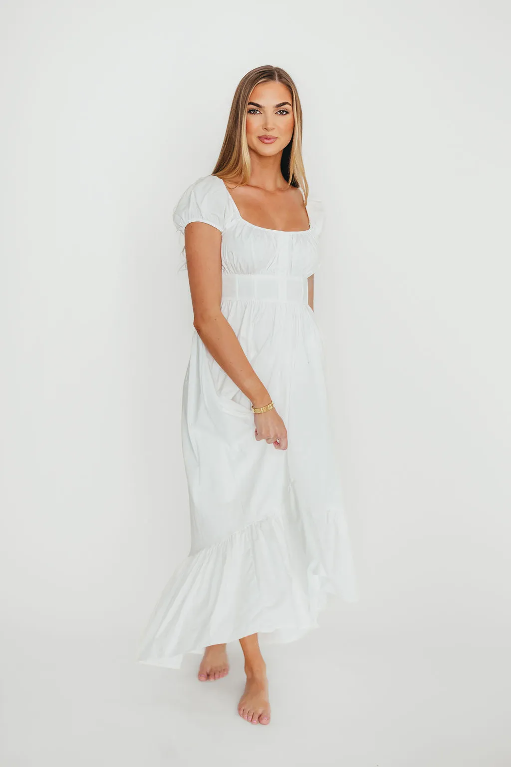 Hannah Midi Dress in White