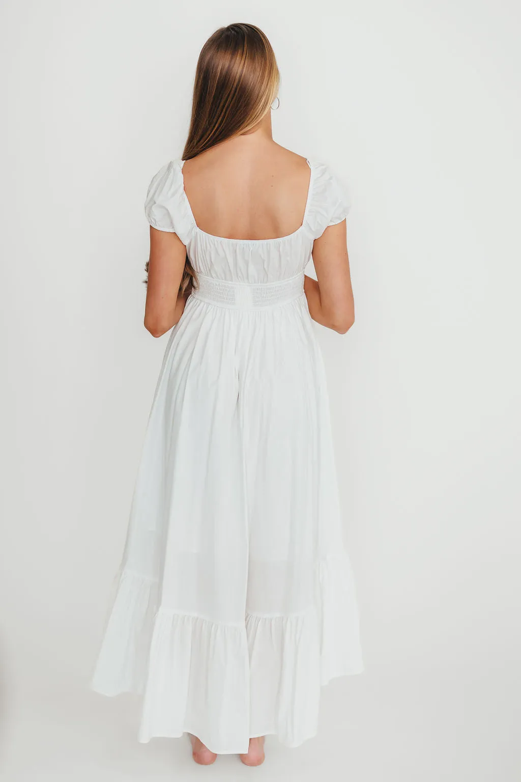 Hannah Midi Dress in White