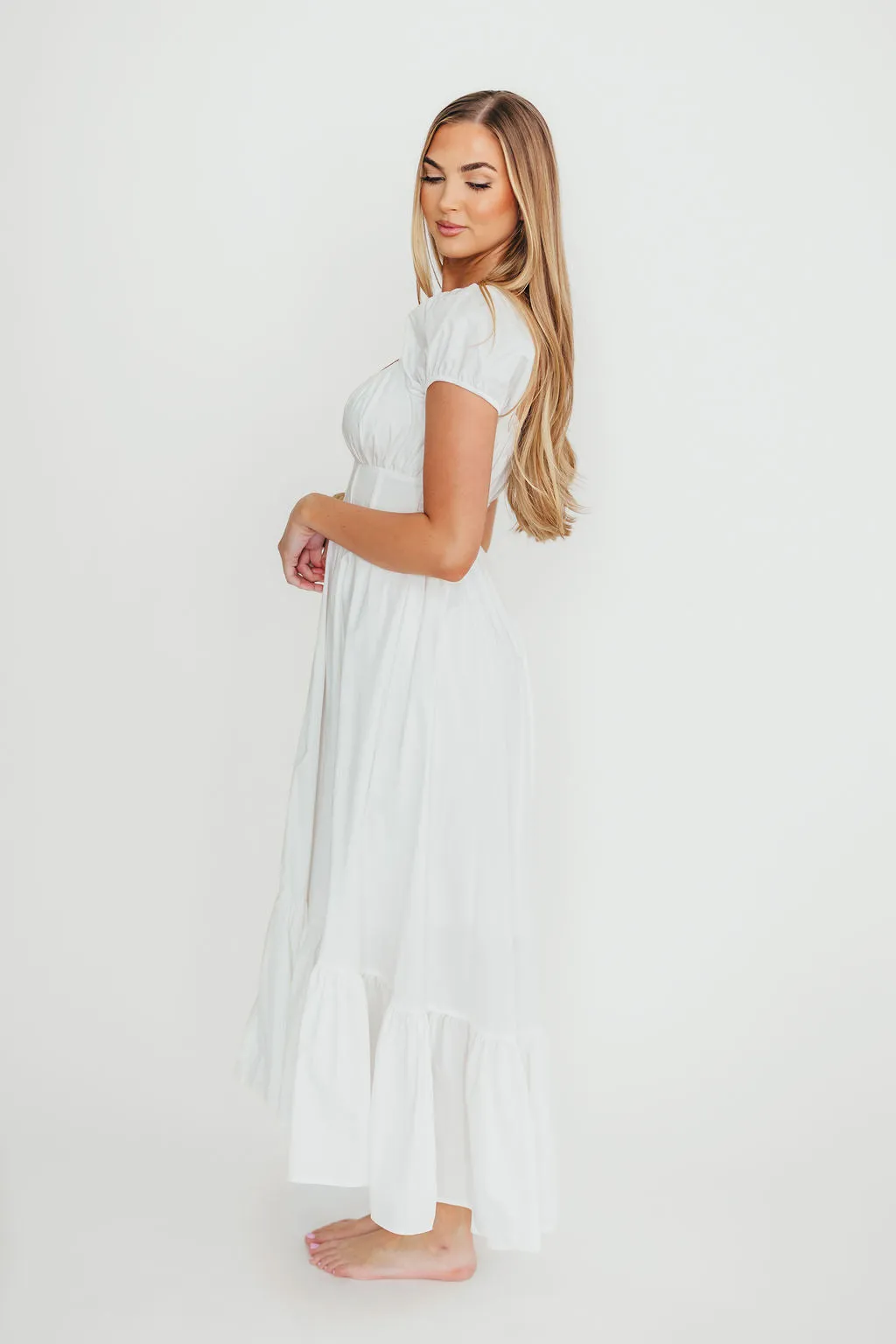 Hannah Midi Dress in White