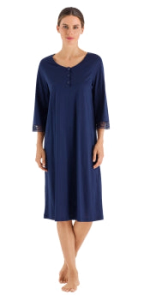 HANRO Malene 3/4 Gown |  Pure Navy