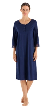 HANRO Malene 3/4 Gown |  Pure Navy