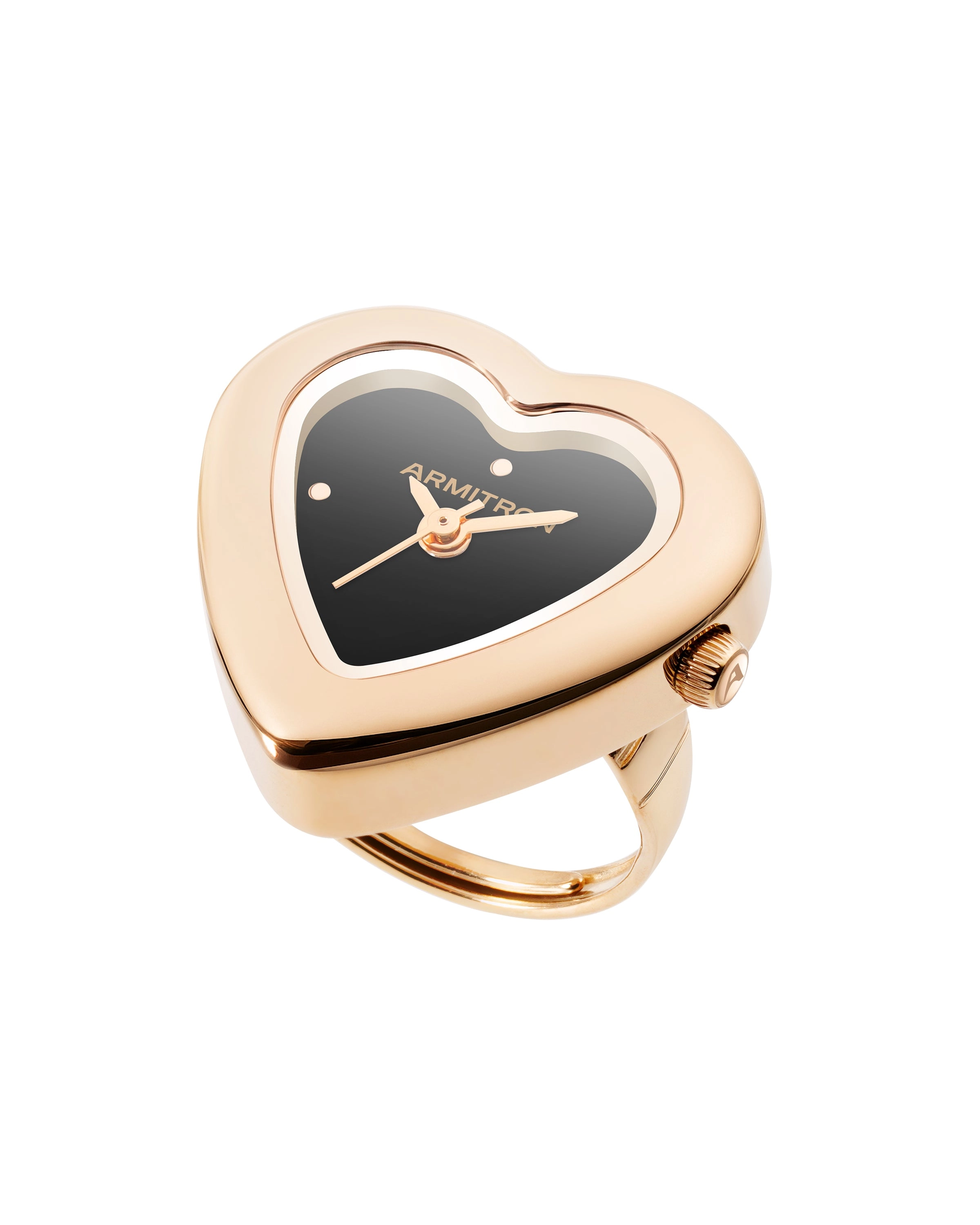 Heart Ring™ | 22mm, Rose Gold, Black Glossy