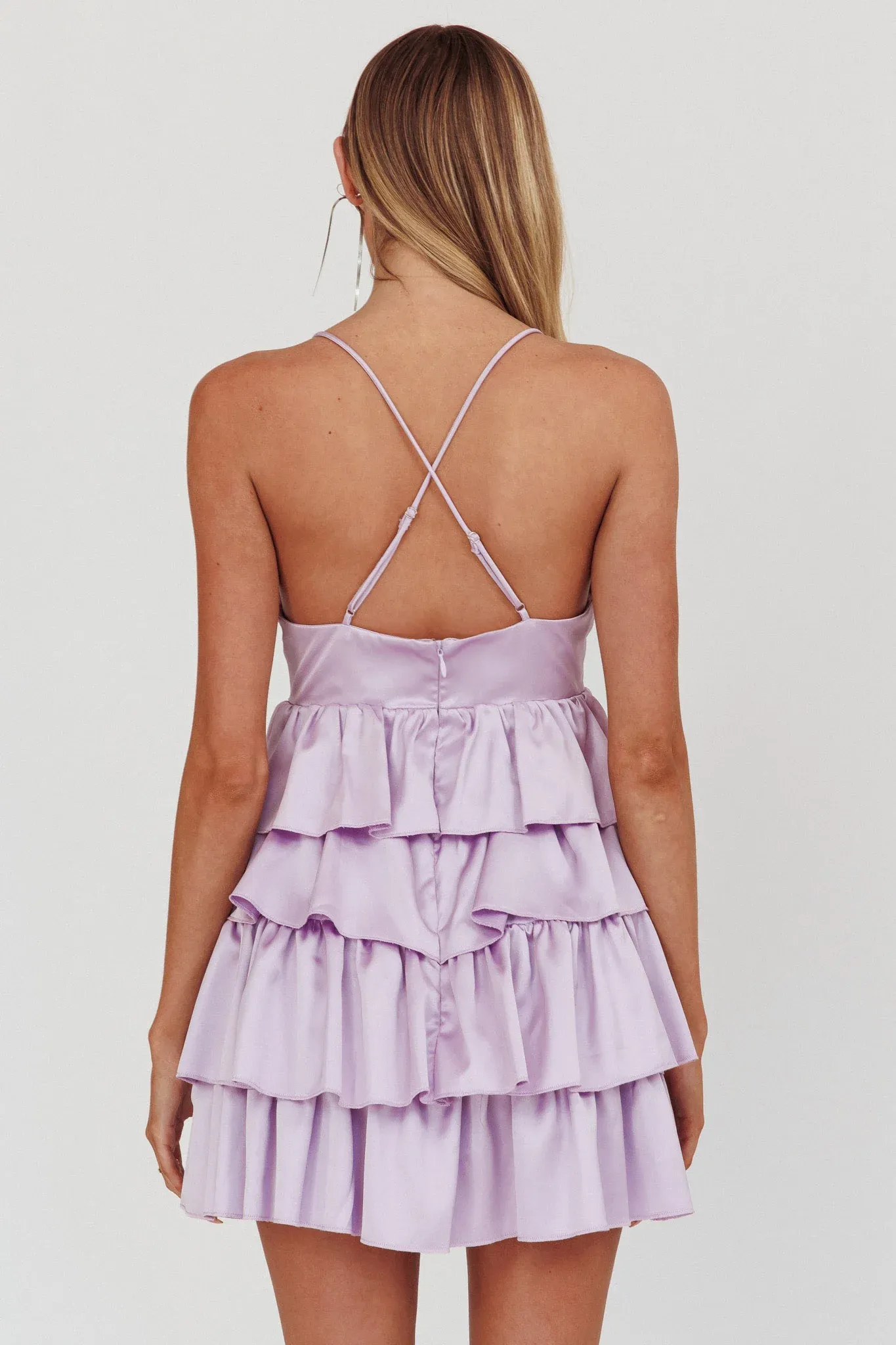 Heavenly Bliss Ruffle Mini Dress Lilac