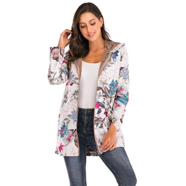 Hooded Plush Top Plush Jacket