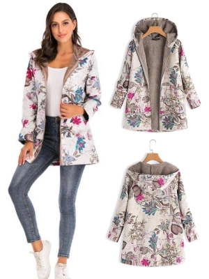Hooded Plush Top Plush Jacket