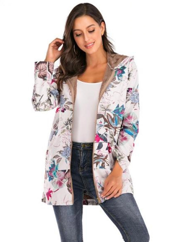 Hooded Plush Top Plush Jacket