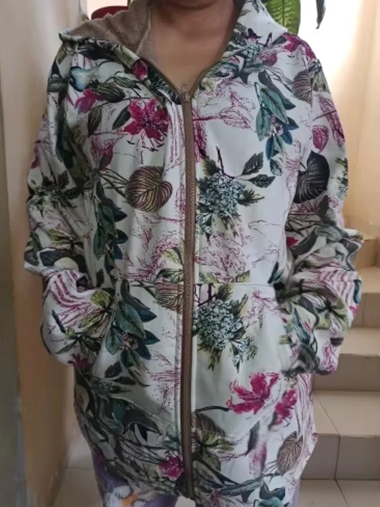 Hooded Plush Top Plush Jacket