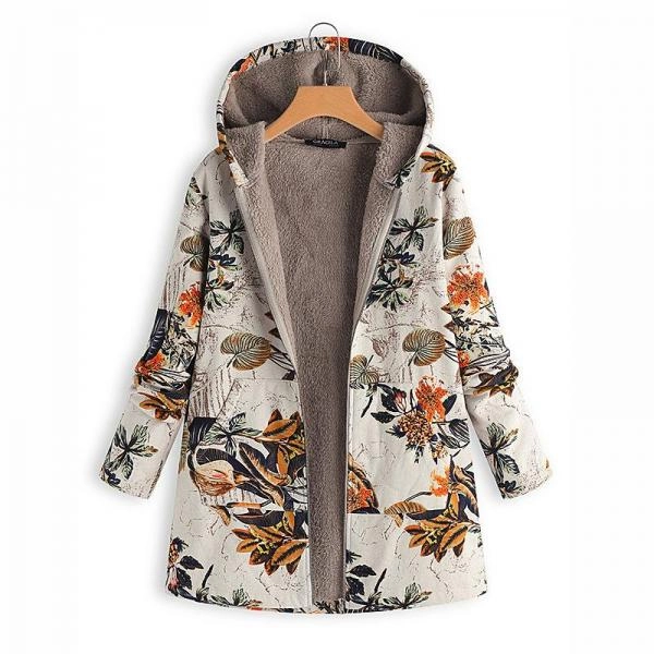 Hooded Plush Top Plush Jacket