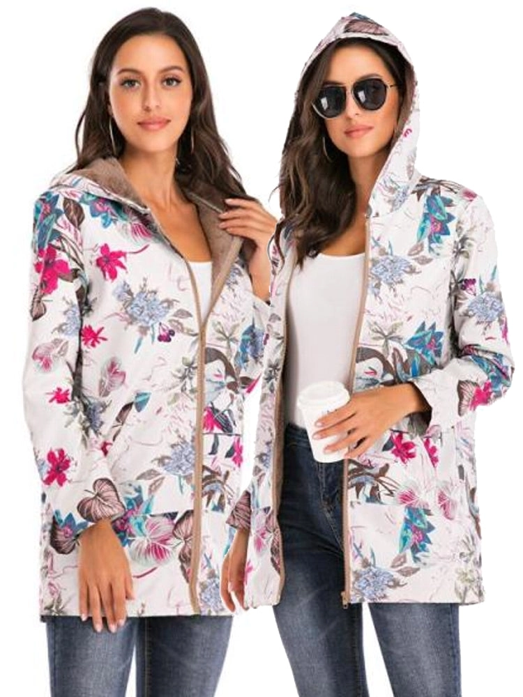 Hooded Plush Top Plush Jacket