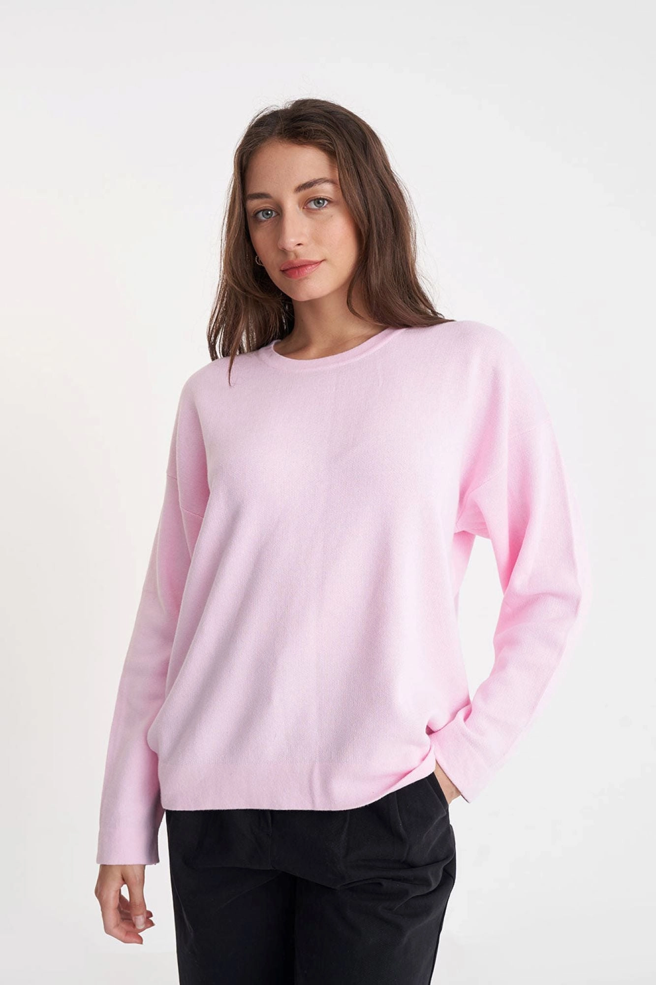 Huffer Neve Crew Pale Rose