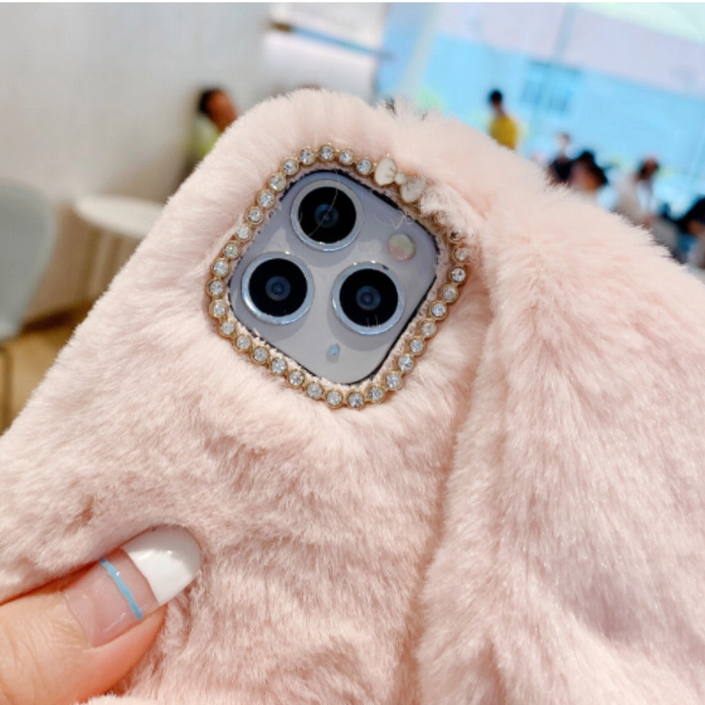iPhone 12 Pro Case Protective Rabbit Fur Cover Apple Phone Case