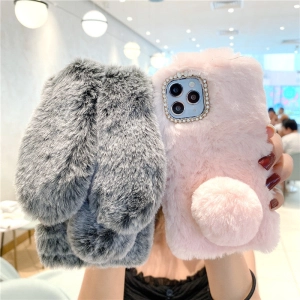 iPhone 12 Pro Case Protective Rabbit Fur Cover Apple Phone Case
