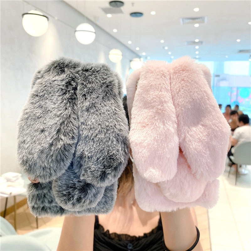 iPhone 12 Pro Case Protective Rabbit Fur Cover Apple Phone Case