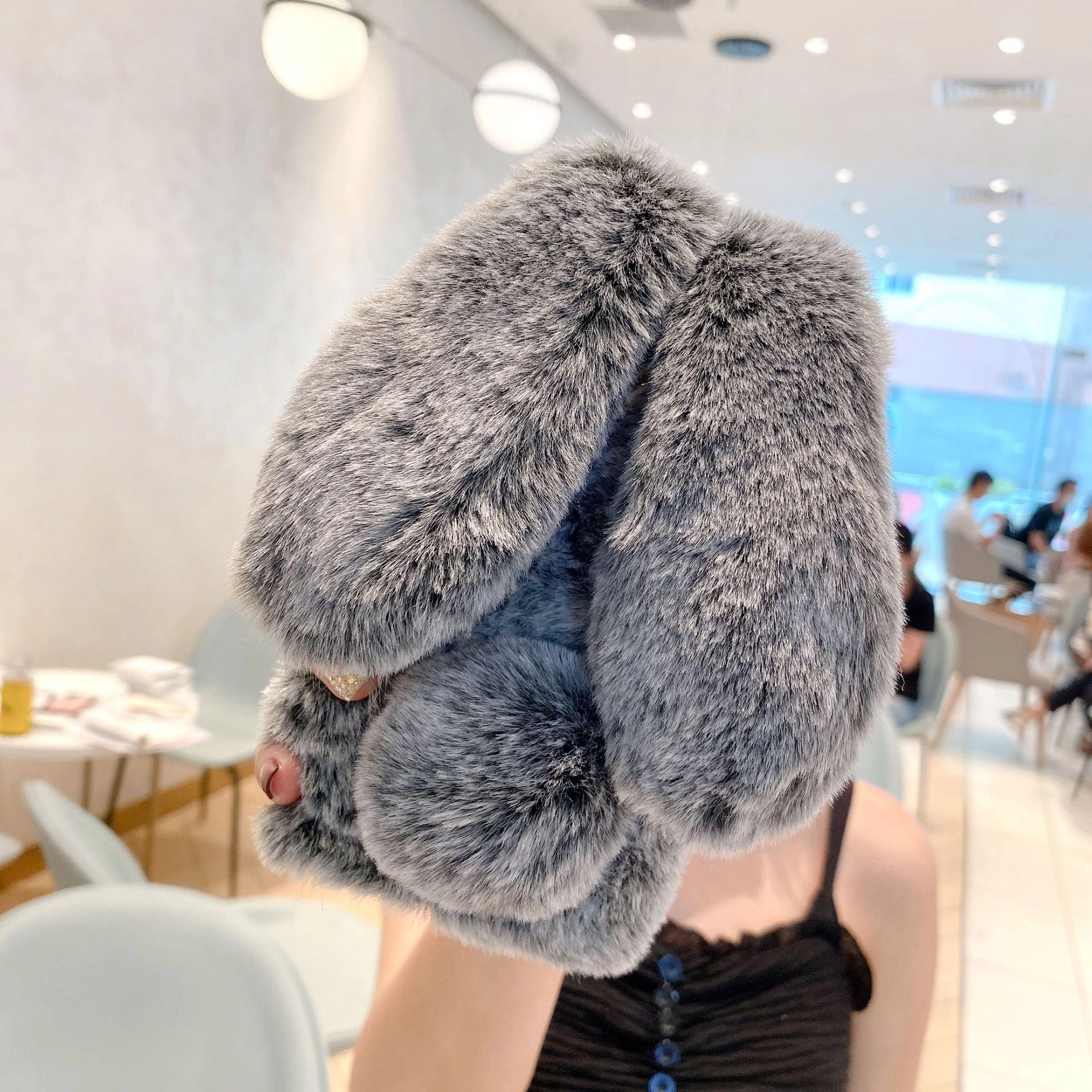 iPhone 12 Pro Case Protective Rabbit Fur Cover Apple Phone Case