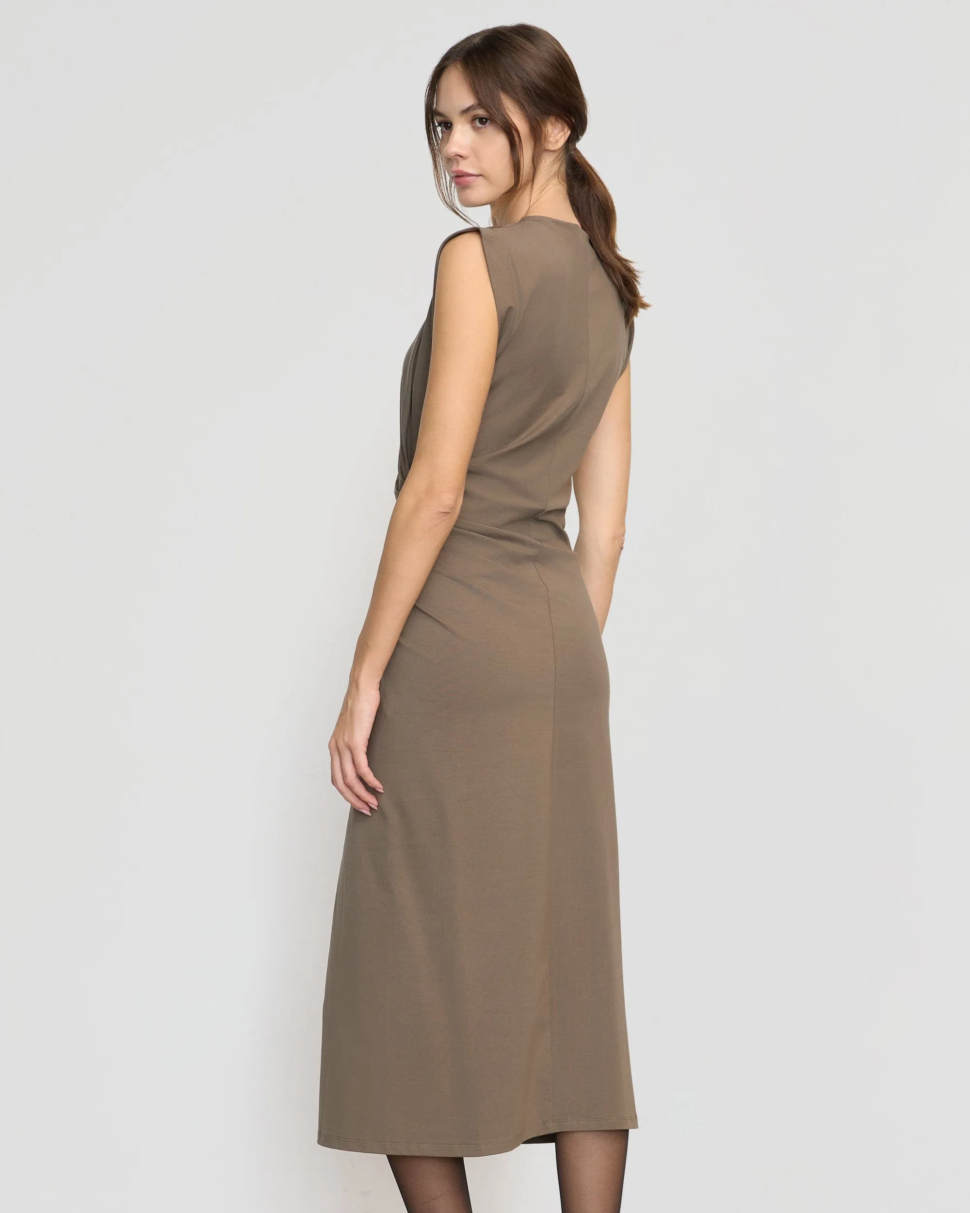 Khelan Sculpted Ruched-Waist Dress
