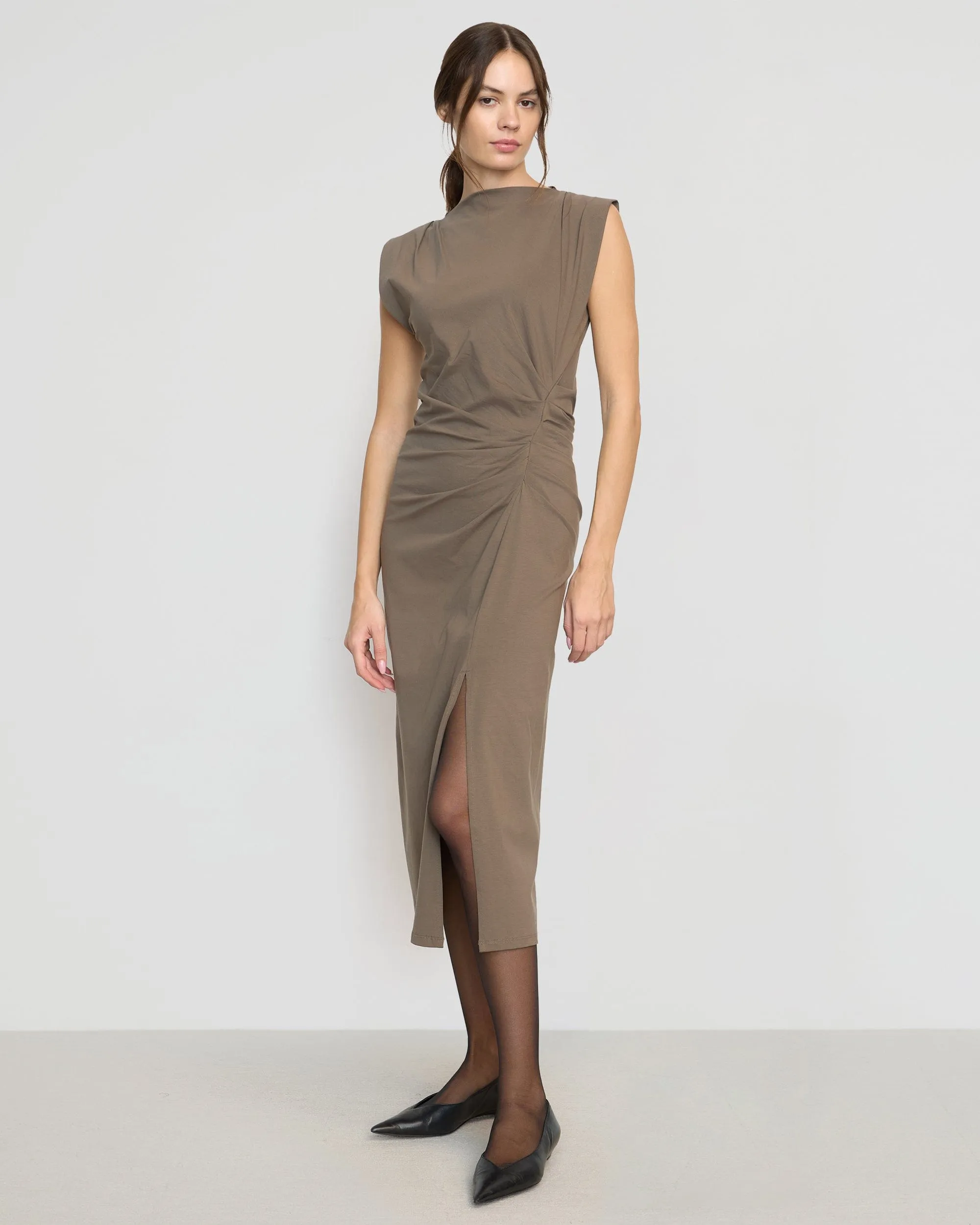 Khelan Sculpted Ruched-Waist Dress
