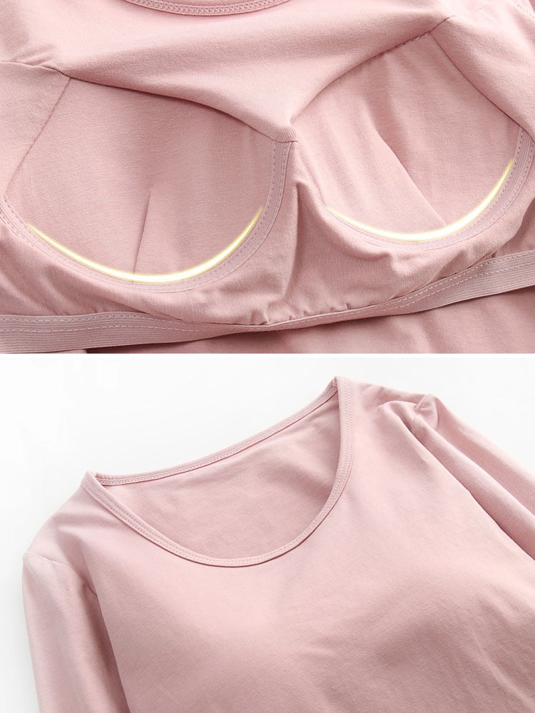 Long Thermal Base Underwear Bottoming Shirt With Chest Pad