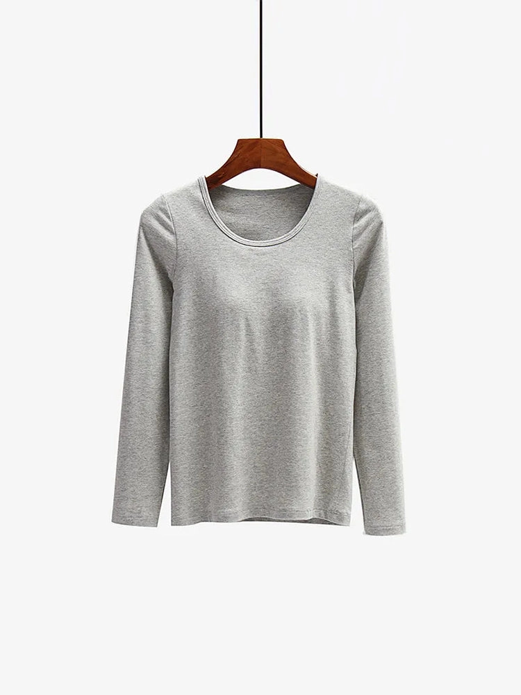 Long Thermal Base Underwear Bottoming Shirt With Chest Pad
