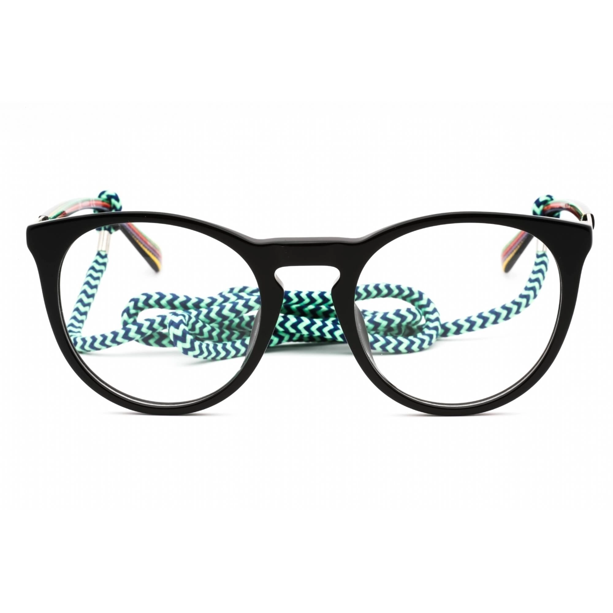 M Missoni Women's Eyeglasses - Black Plastic Round Full Rim Frame | MMI 0050 0807 00