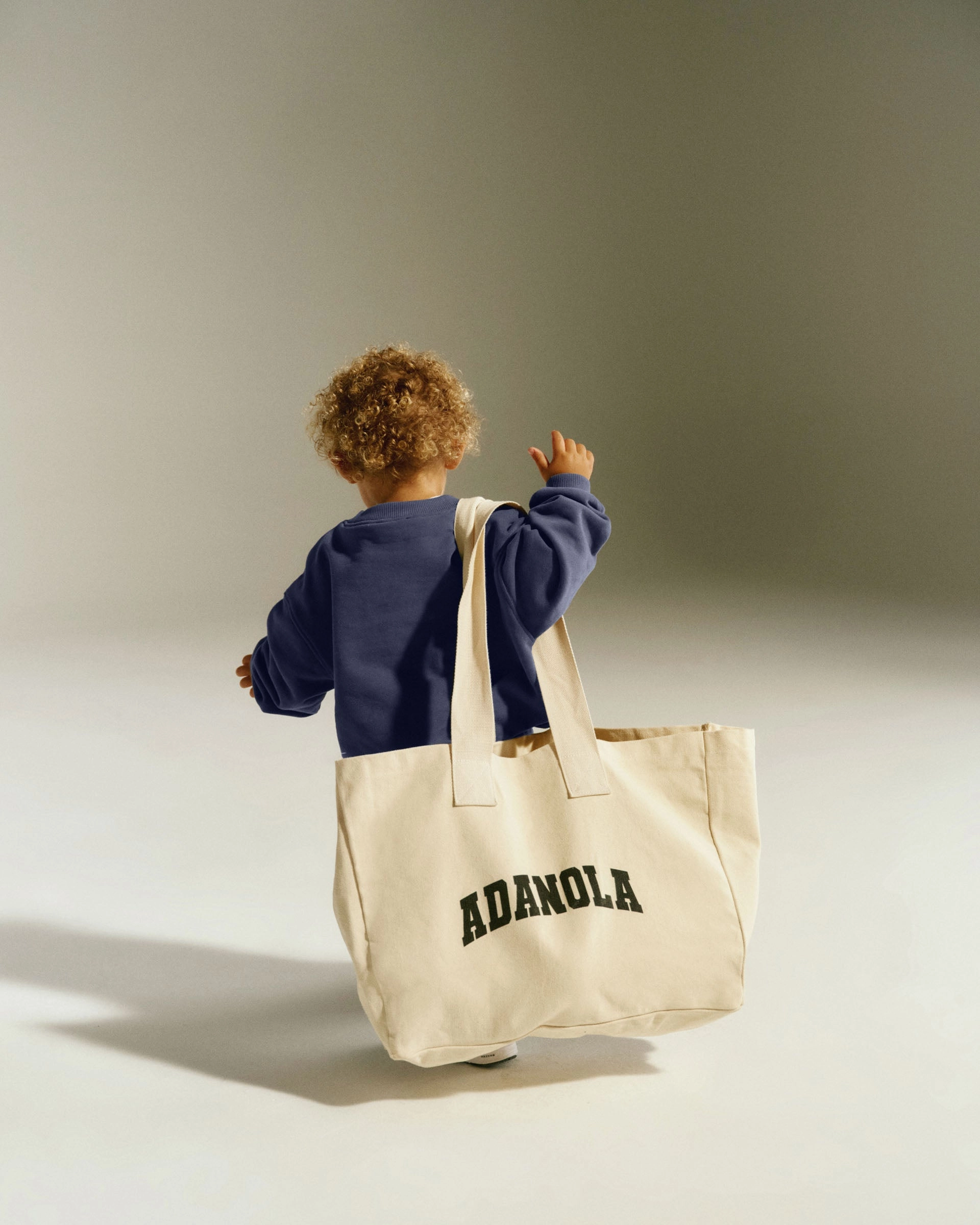 Mini Varsity Oversized Sweatshirt - Midnight Blue/Marshmallow White