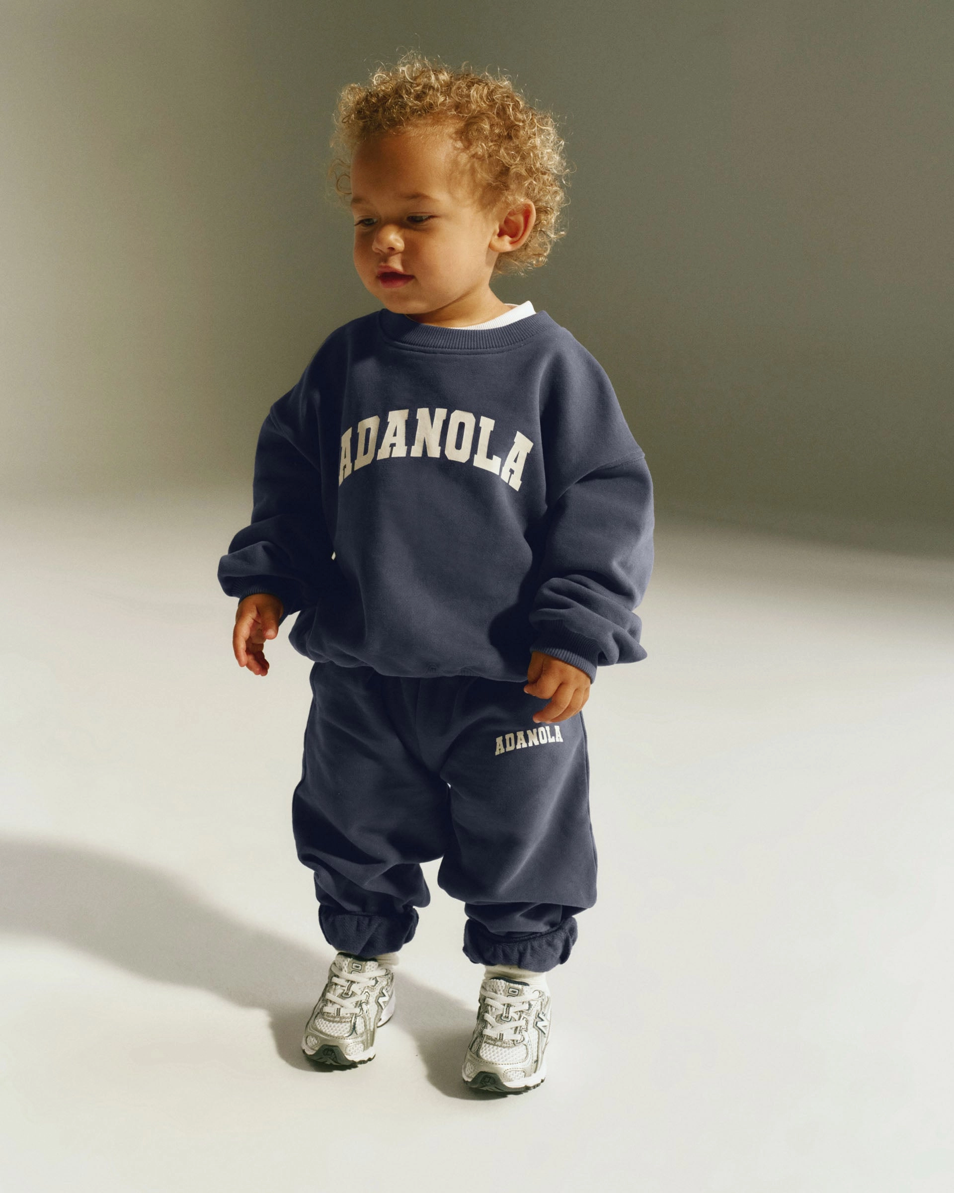 Mini Varsity Oversized Sweatshirt - Midnight Blue/Marshmallow White