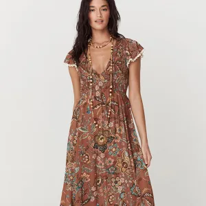 Mojave Lily Shirred Maxi Dress