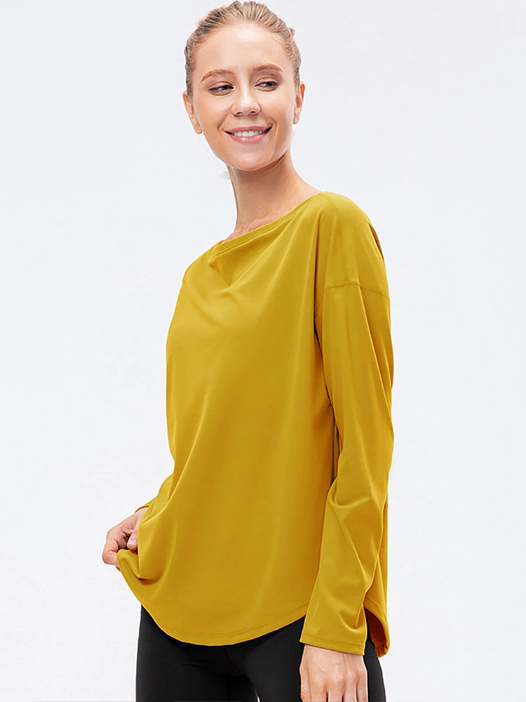 Off-Neck Relaxed Yoga Sports Top