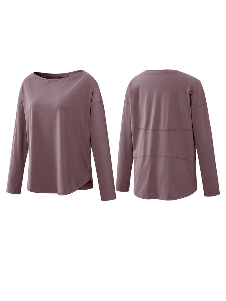 Off-Neck Relaxed Yoga Sports Top